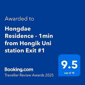 Apartment Hongdae - 1min From Hongik Uni Station Exit #1